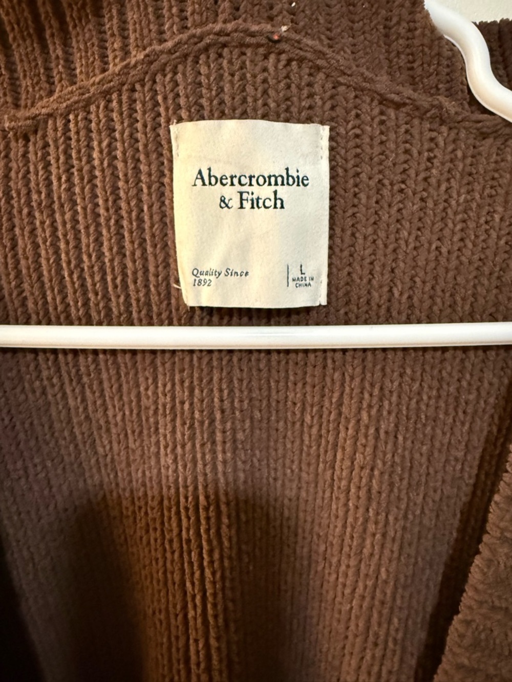 Abercrombie & Fitch Chocolate Brown Relaxed V-Neck Button Cardigan - Picture 2 of 4